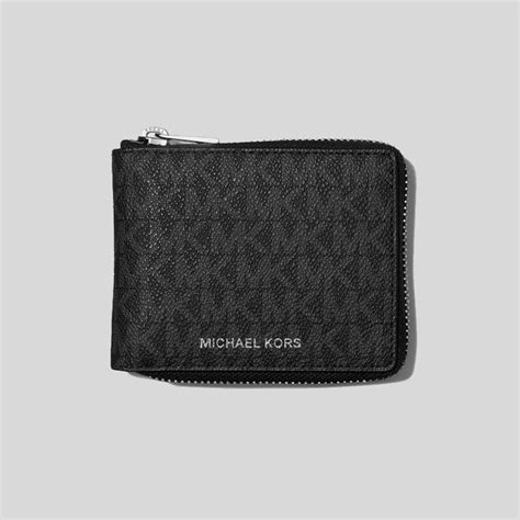 michael kors mens cooper logo zip-around wallet|Michael Kors wristlet wallet black.